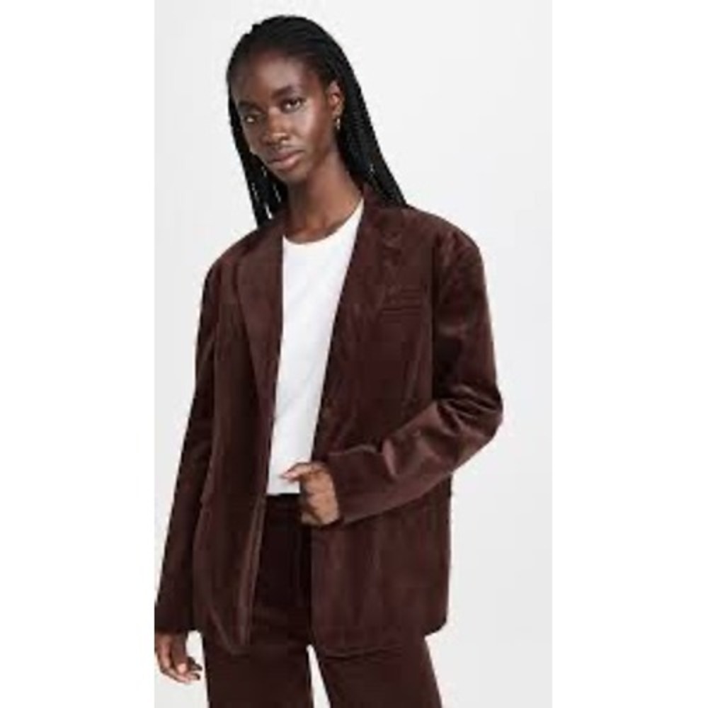 STAUD Brown Velvet Blazer